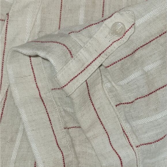 Maven West Short Sleeve Shirt Dress Button Down Linen Dress S - Picture 12 of 13